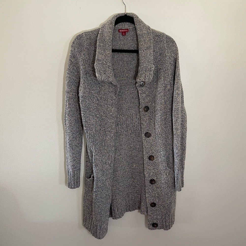 Merona Gray Cardigan -Size Large-EUC